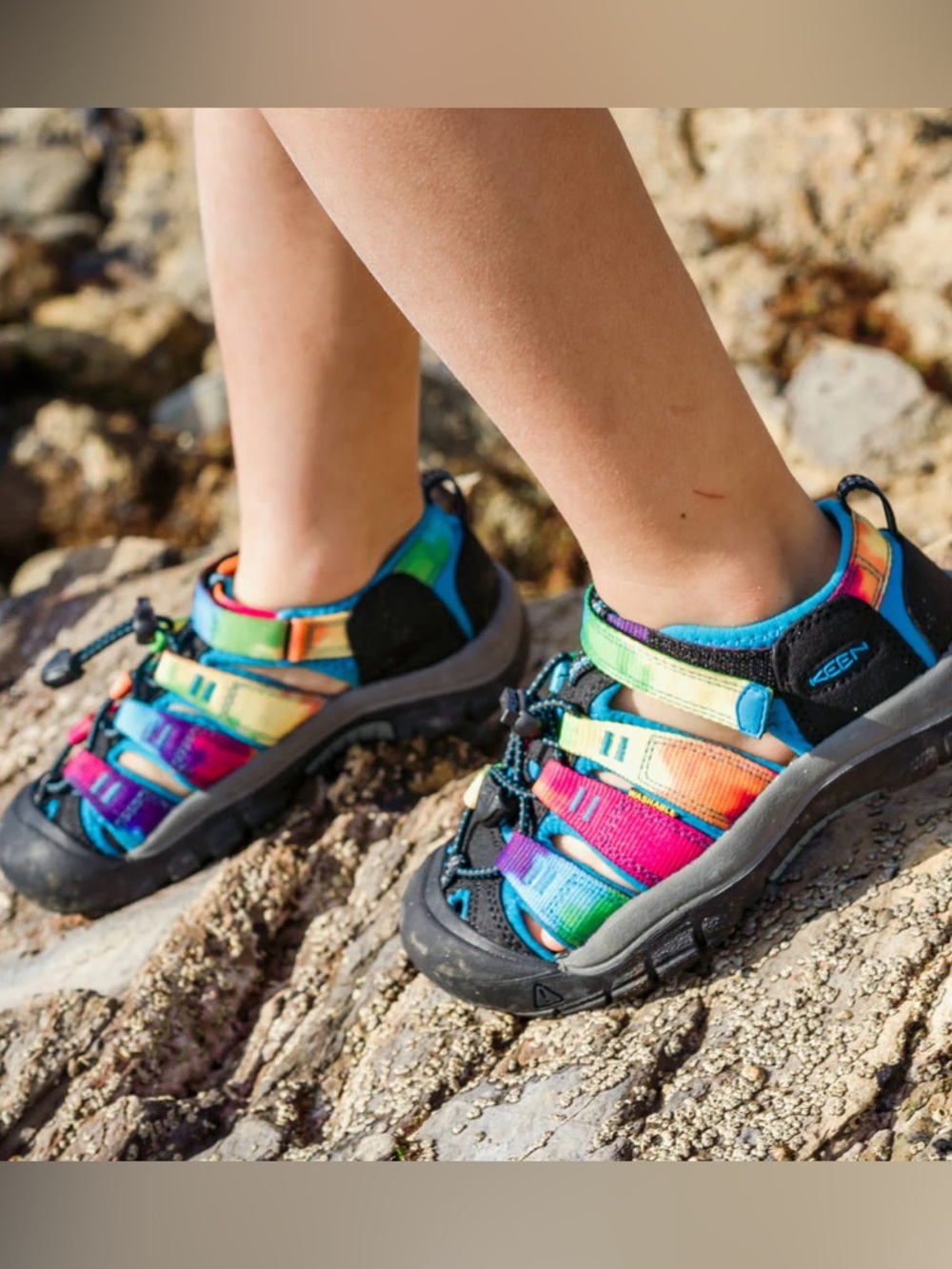 Keen Big Kids' Newport H2 Sandal in Rainbow Tie Dye